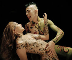 Michelien and Frederik body painted